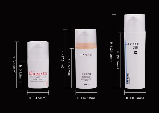 15ML 30ML 50ML PP/PCR Airless Lotion Pump Bottle for Screen Printing and Even Dosage