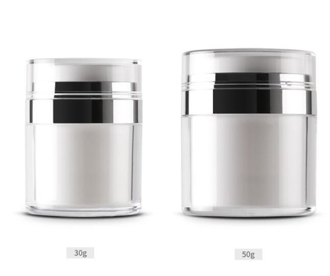 Round Shape Airless Jar Acrylic Pump Lotion Bottle for Skin Care Packaging 15g 30g 50g