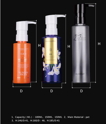 100ml 130ml 150ml Capacity Customized PET Plastic Lotion Bottle for Cosmetic Packaging