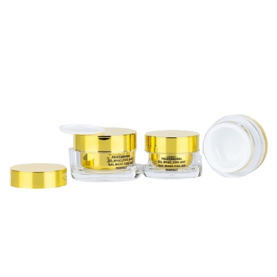 15g 30g 50g Double-wall Acrylic Cosmetic Cream Jar with Golden Lid Nail Polish Bottle