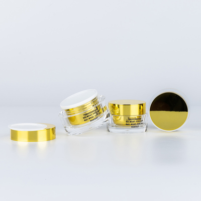 15g 30g 50g Double-wall Acrylic Cosmetic Cream Jar with Golden Lid Nail Polish Bottle