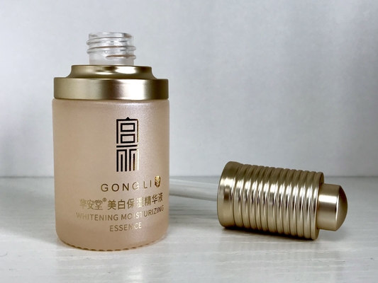 Child Resistant 30ml Glass Rotate Dropper Bottle for Eye Cream Luxury Essence Bottle