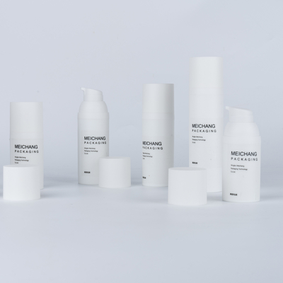 PP Material Airless Lotion Pump Bottle for Body Lotion 15ML 30ML 50ML White Round 0.25ML
