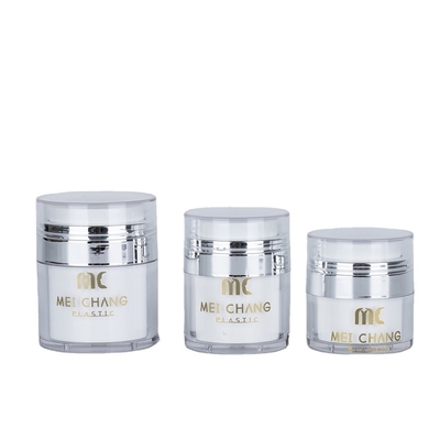 Cosmetic 15ml 30ml 50ml Airless Jar Round Shape Plastic Packaging Screen Printing Carton Box Cosmetic Container